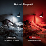 SANSI Deep Red Light Bulb installed in a floor lamp