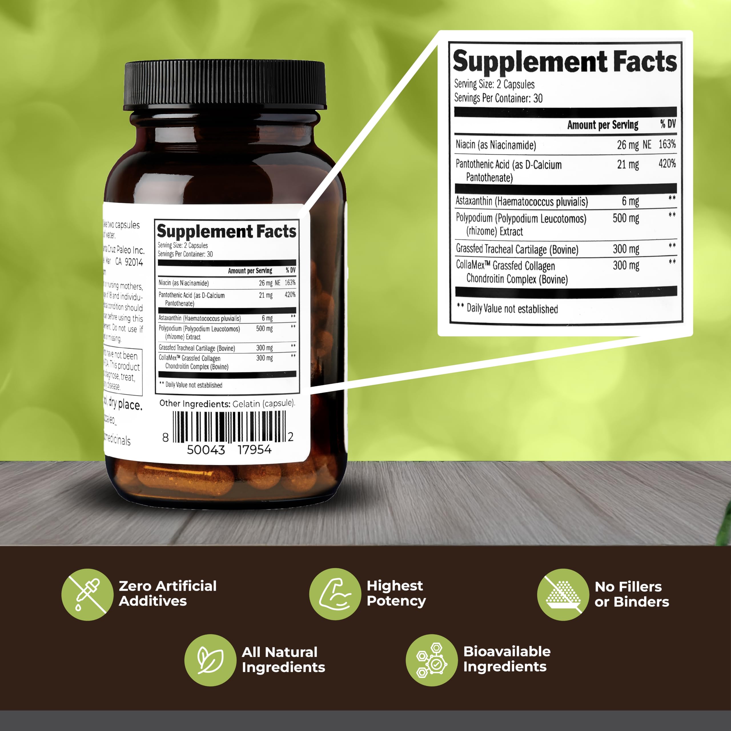 Santa Cruz Paleo Lutein Supplement bottle side view