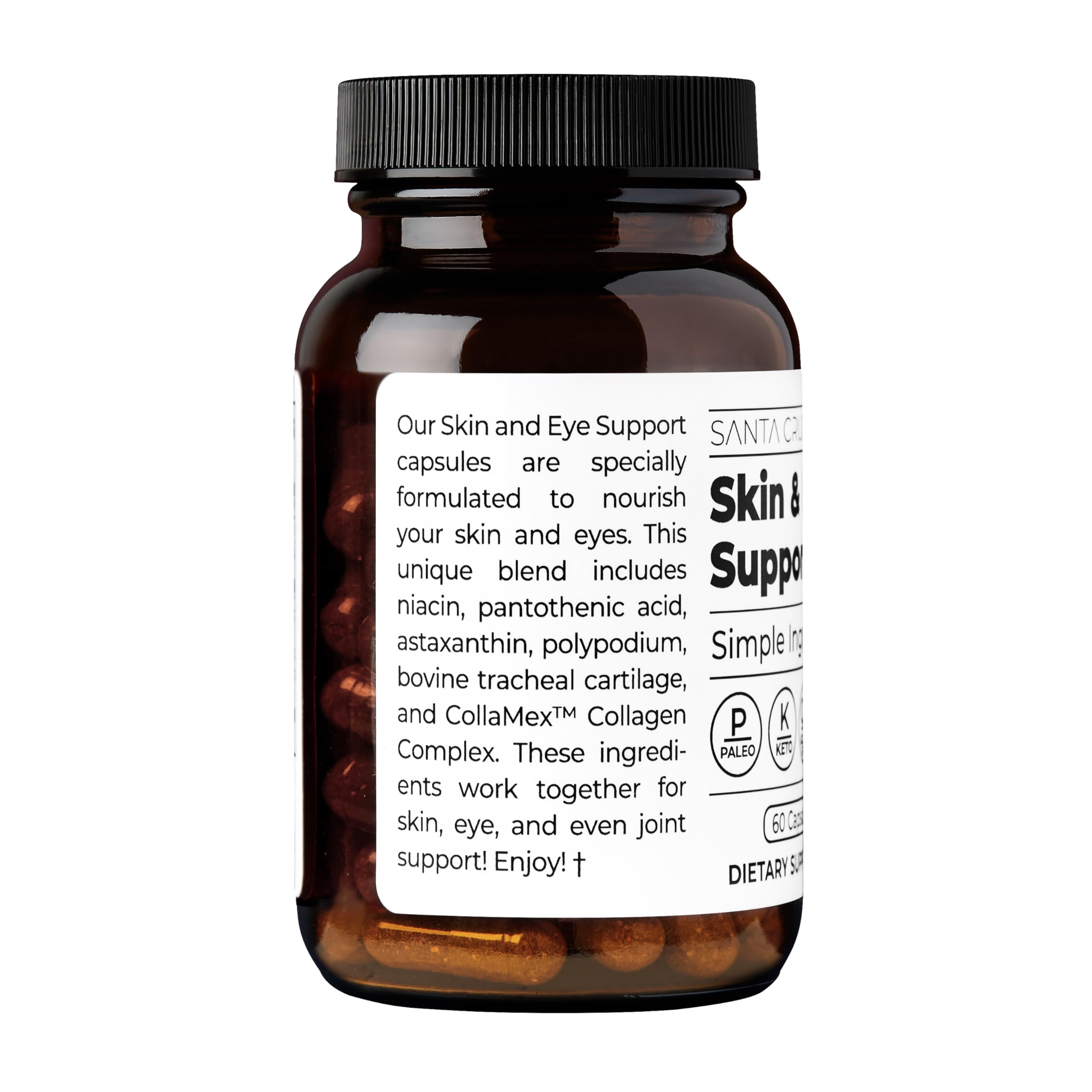 Santa Cruz Paleo Lutein Supplement capsule on a wooden table