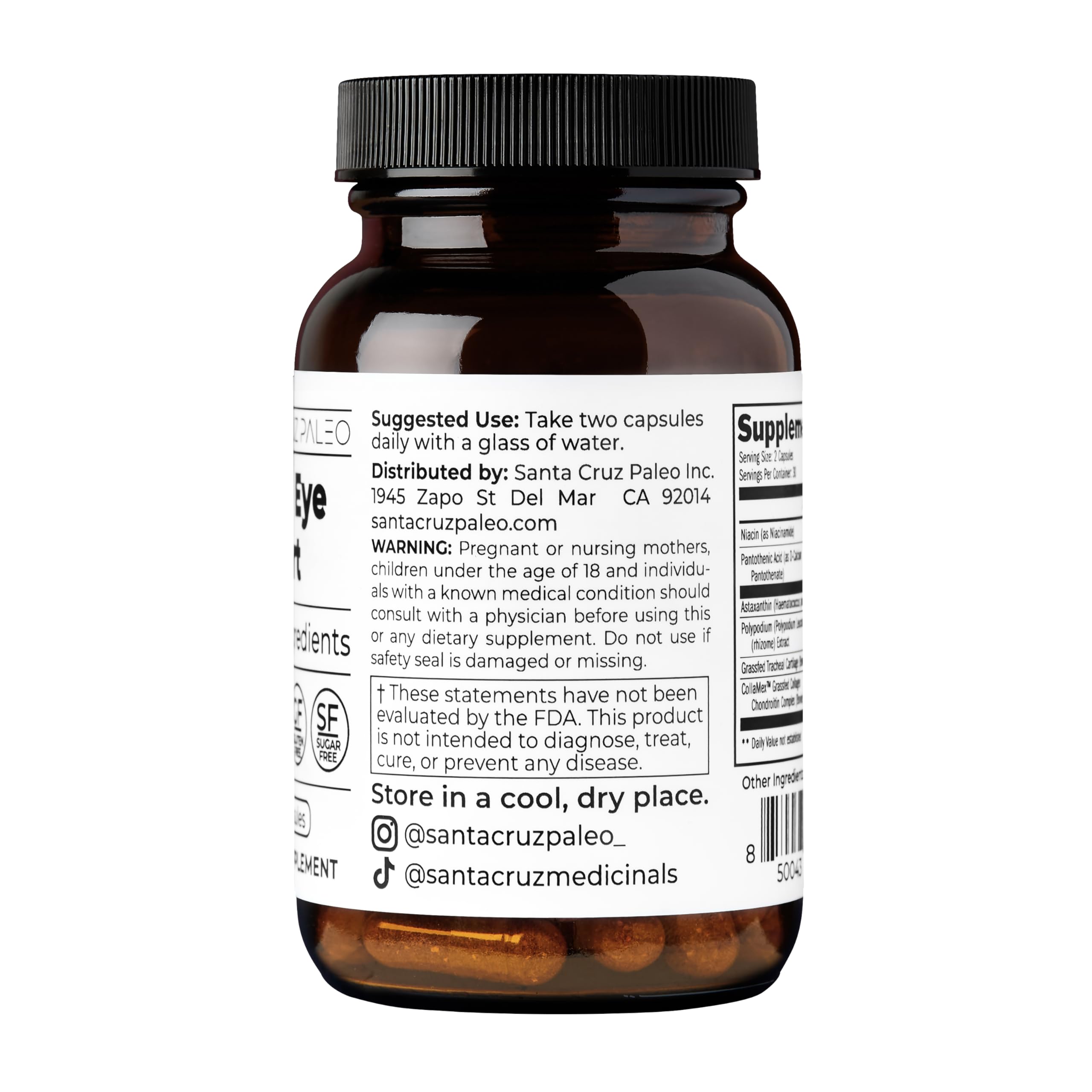 Santa Cruz Paleo Lutein Supplement with a plant background