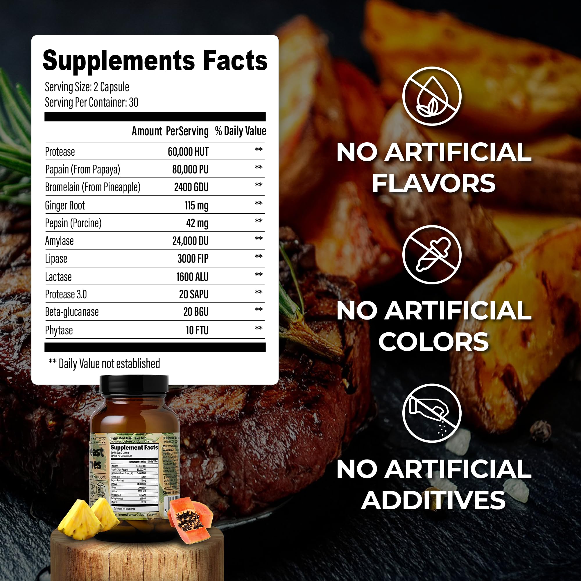 Santa Cruz Paleo Multi-Enzyme Supplement 57g with measuring spoon