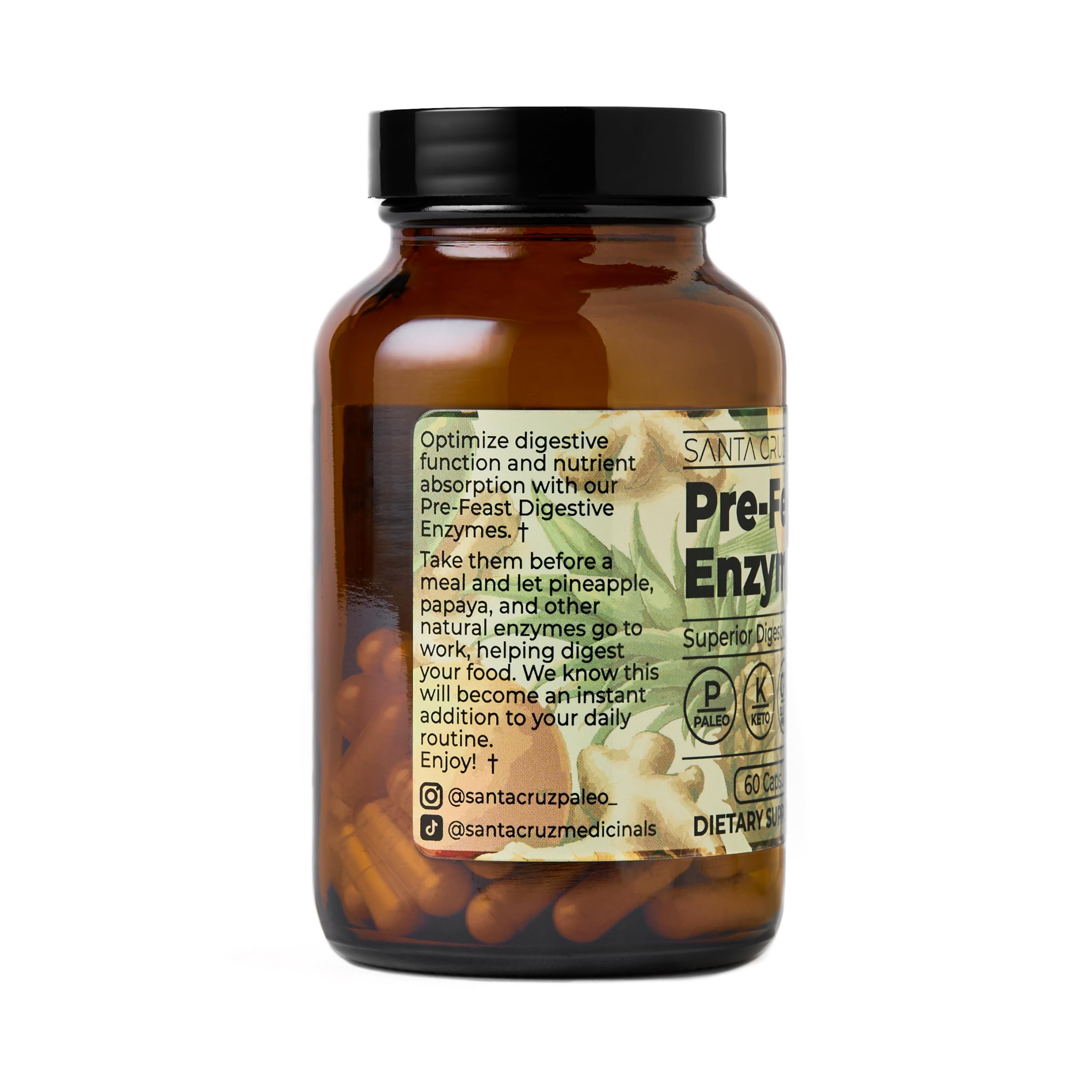 Santa Cruz Paleo Multi-Enzyme Supplement capsules close-up