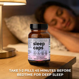 Santa Cruz Paleo Sleep Caps with a measuring spoon for dosage