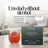 Santé Blends Kava Kava Supplement stick with drink