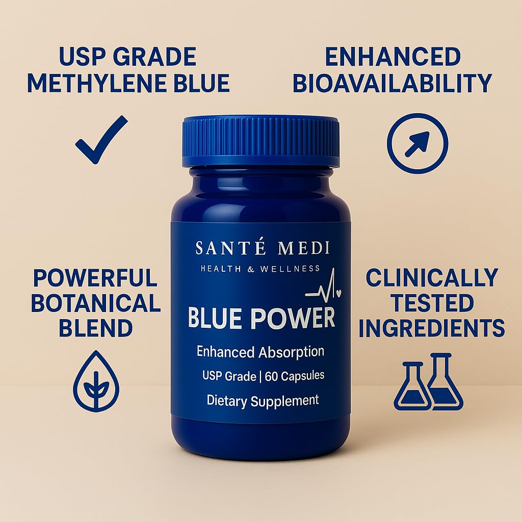 Sante Medi Methylene Blue Capsules 60 Count close-up of capsules