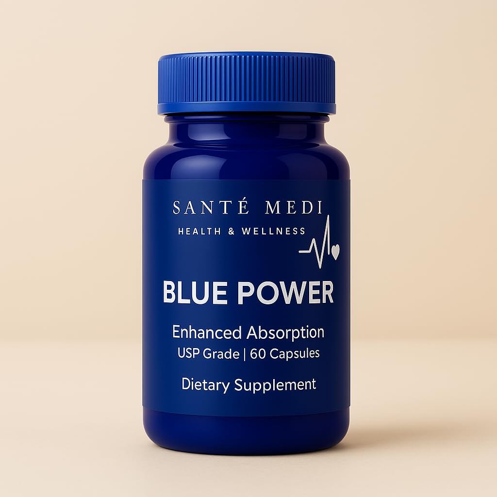 Sante Medi Methylene Blue Capsules 60 Count opened bottle