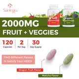 Santegra Fruit & Vegetable Supplement with fresh fruits and vegetables