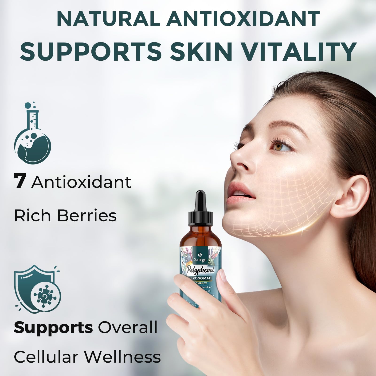 Santegra Polyphenols Supplement Drops lifestyle scene