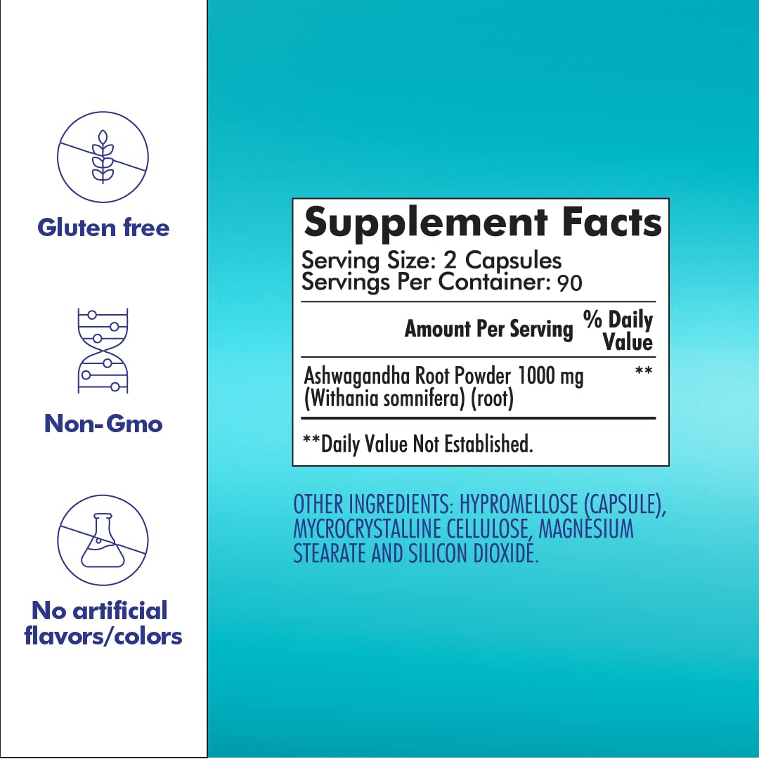 Santo Remedio Ashwagandha Supplement 1000mg side view