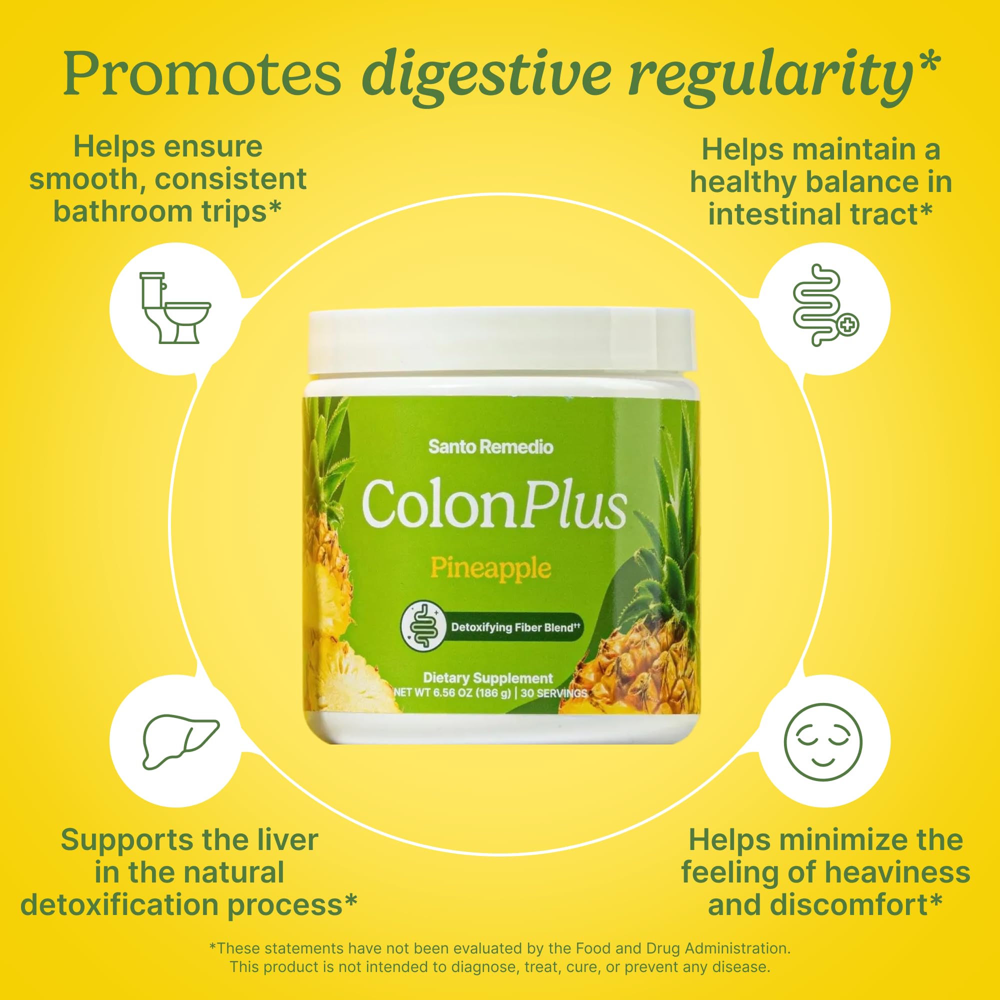 Santo Remedio Colon Plus Psyllium Supplement 249g scoop and powder