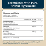 Santo Remedio Liver Health Supplement side view showing ingredients