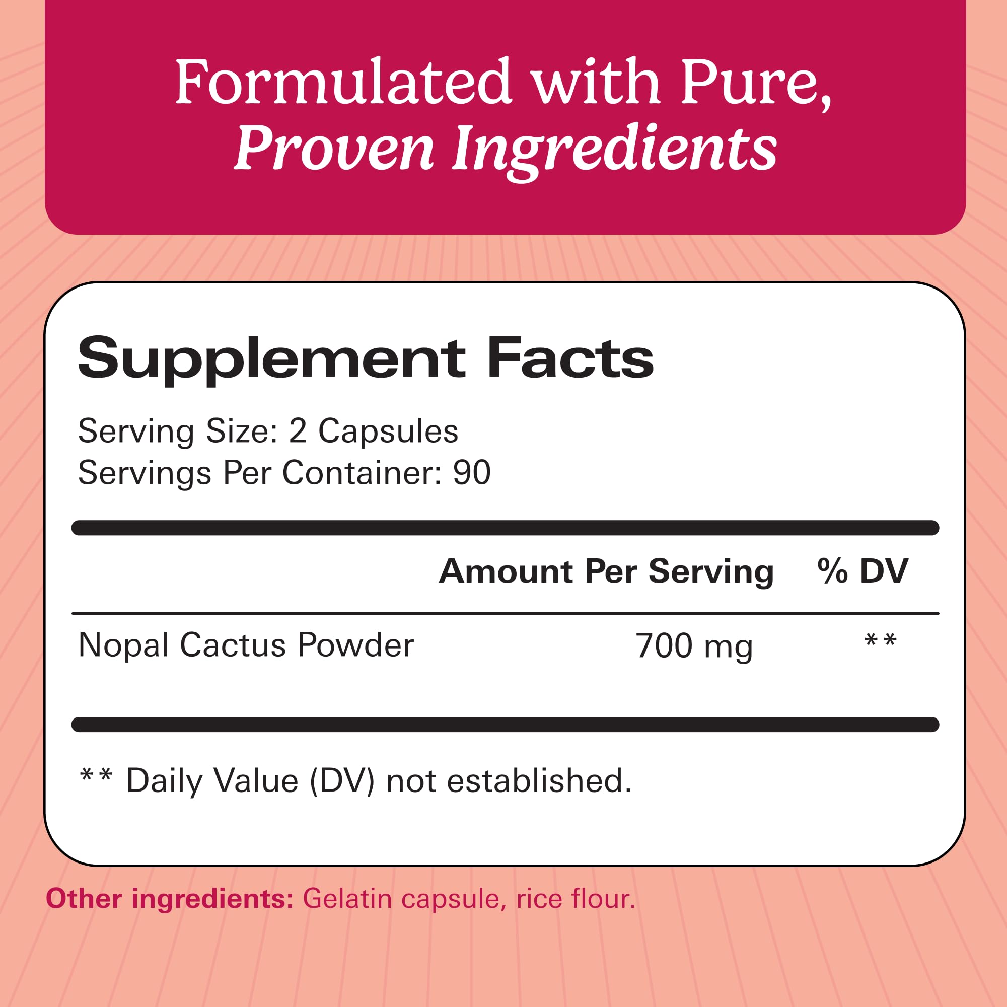 Santo Remedio Nopal Capsules side view showing label