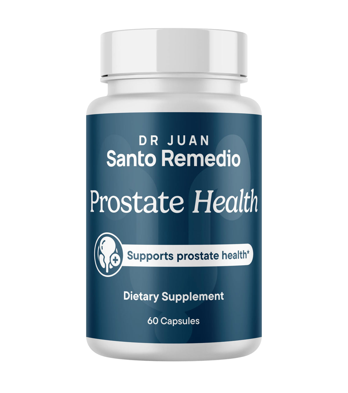 Santo Remedio Prostate Health Supplement front view with capsules
