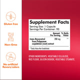 Santo Remedio Trans-Resveratrol supplement with natural background