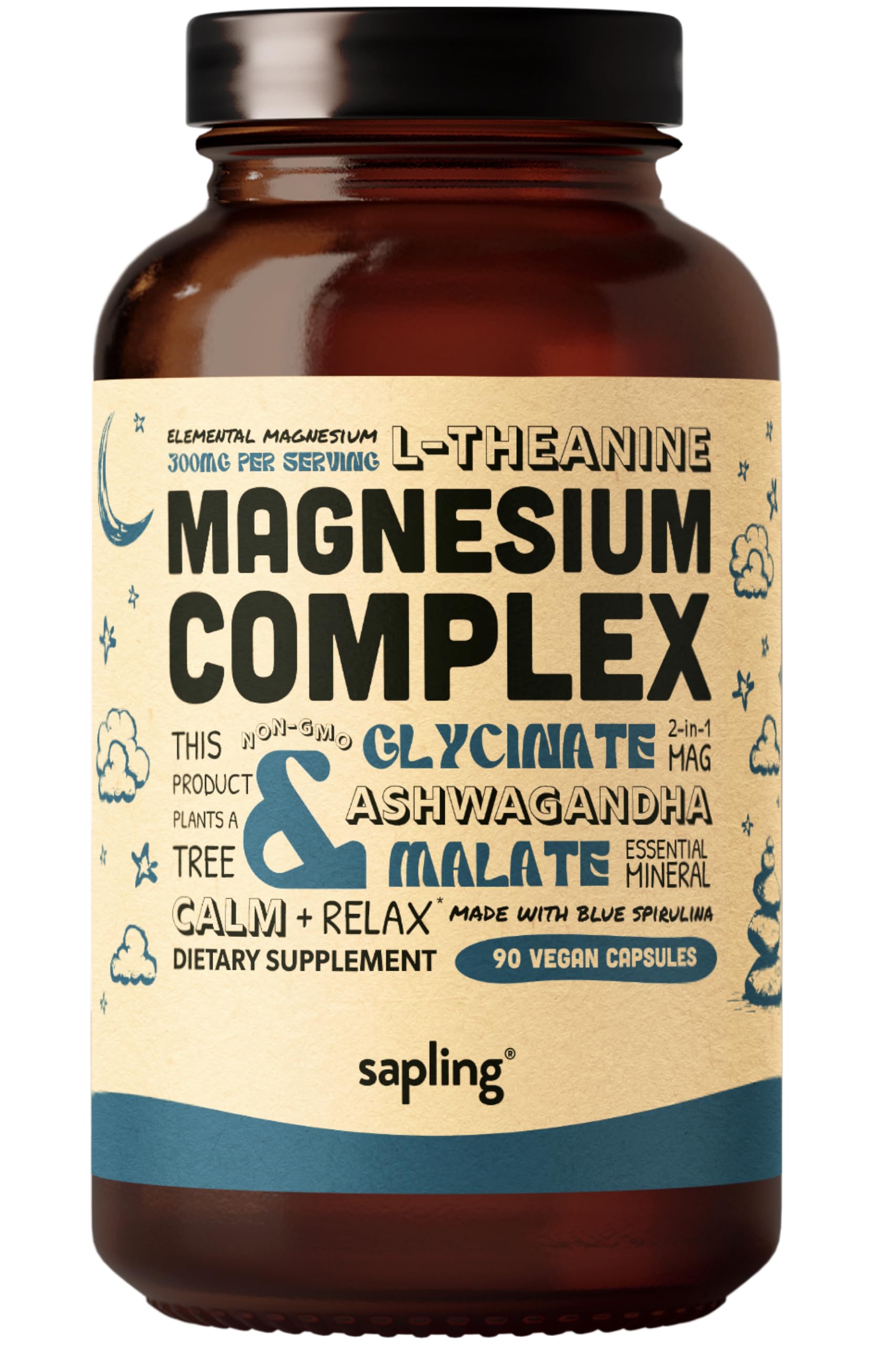 Sapling Magnesium Complex 300mg front view with packaging