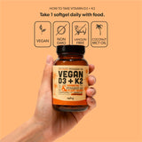 Sapling Vegan D3 + K2 Softgels bottle side view