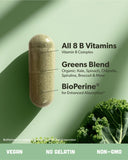 Sapling Vitamin B Complex bottle with super greens blend