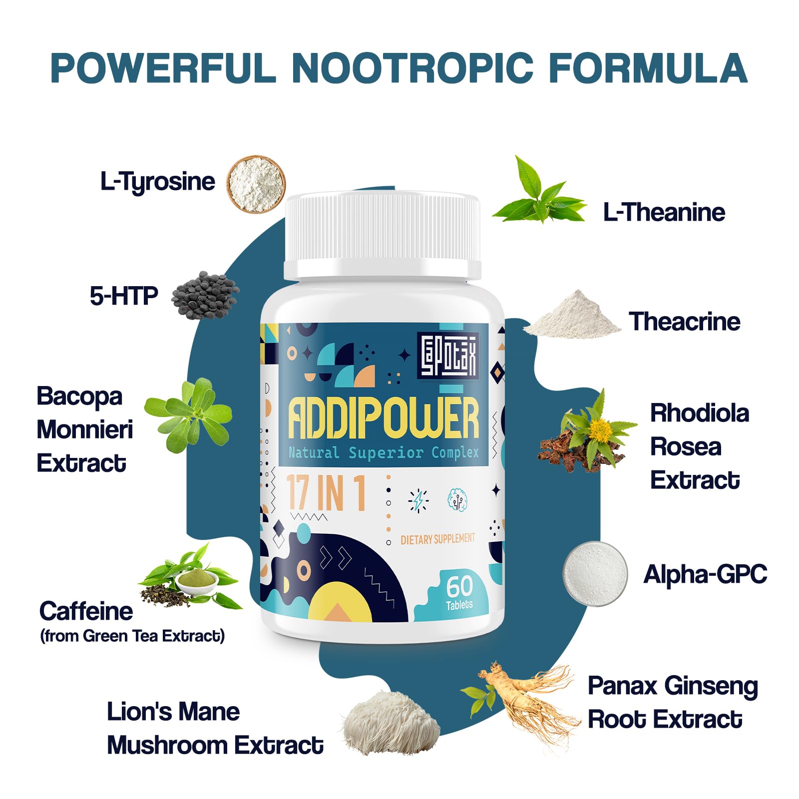 Sapotax 17-in-1 Brain Supplement side view packaging