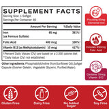 Sapotax Iron Supplement 65mg softgel back view