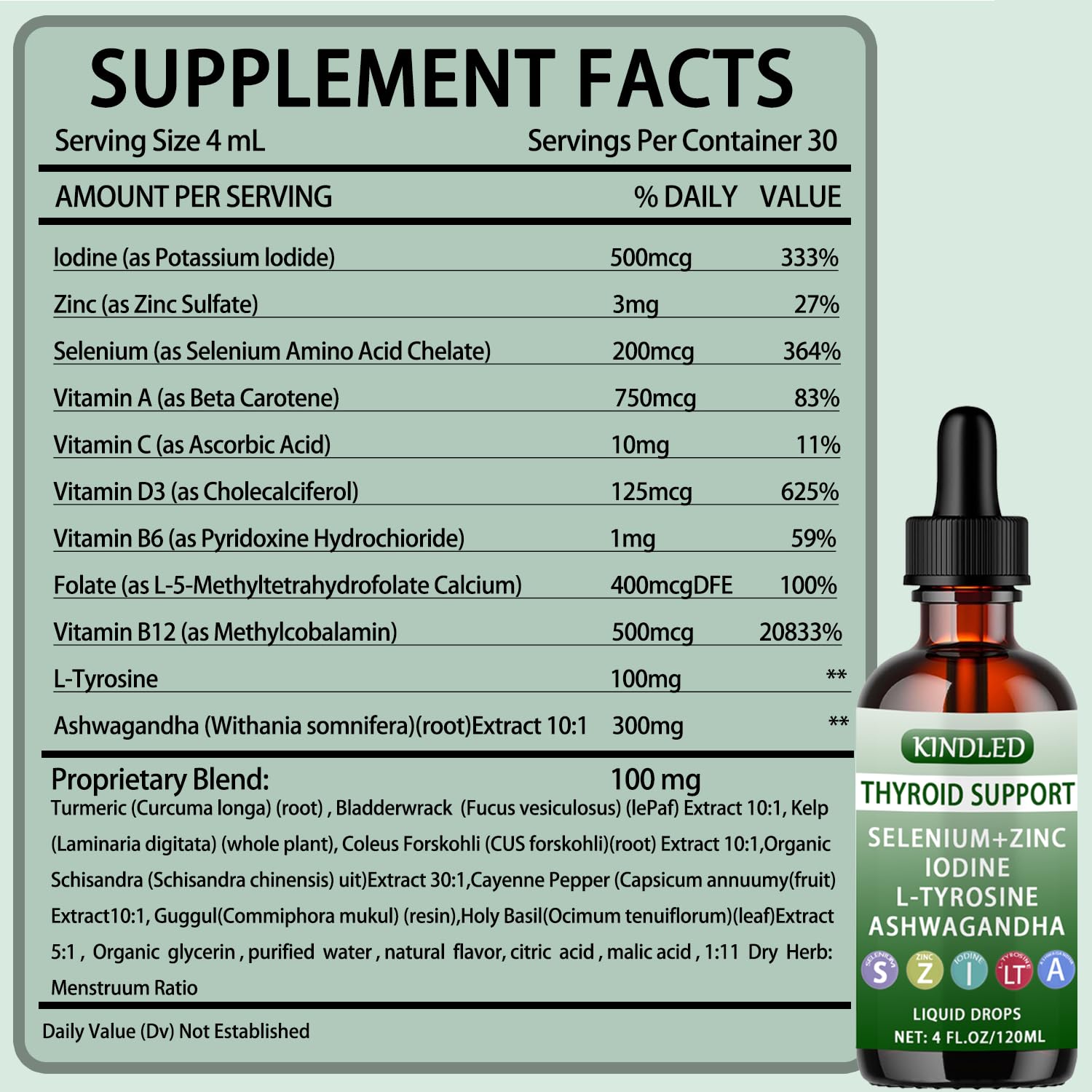 SAPURAIS Thyroid Support Liquid Drops lifestyle scene with beverage