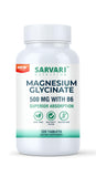 Sarvari Nutrition Magnesium Glycinate 500mg with B6 front view