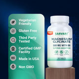 Sarvari Nutrition Magnesium Glycinate 500mg with B6 nutritional information