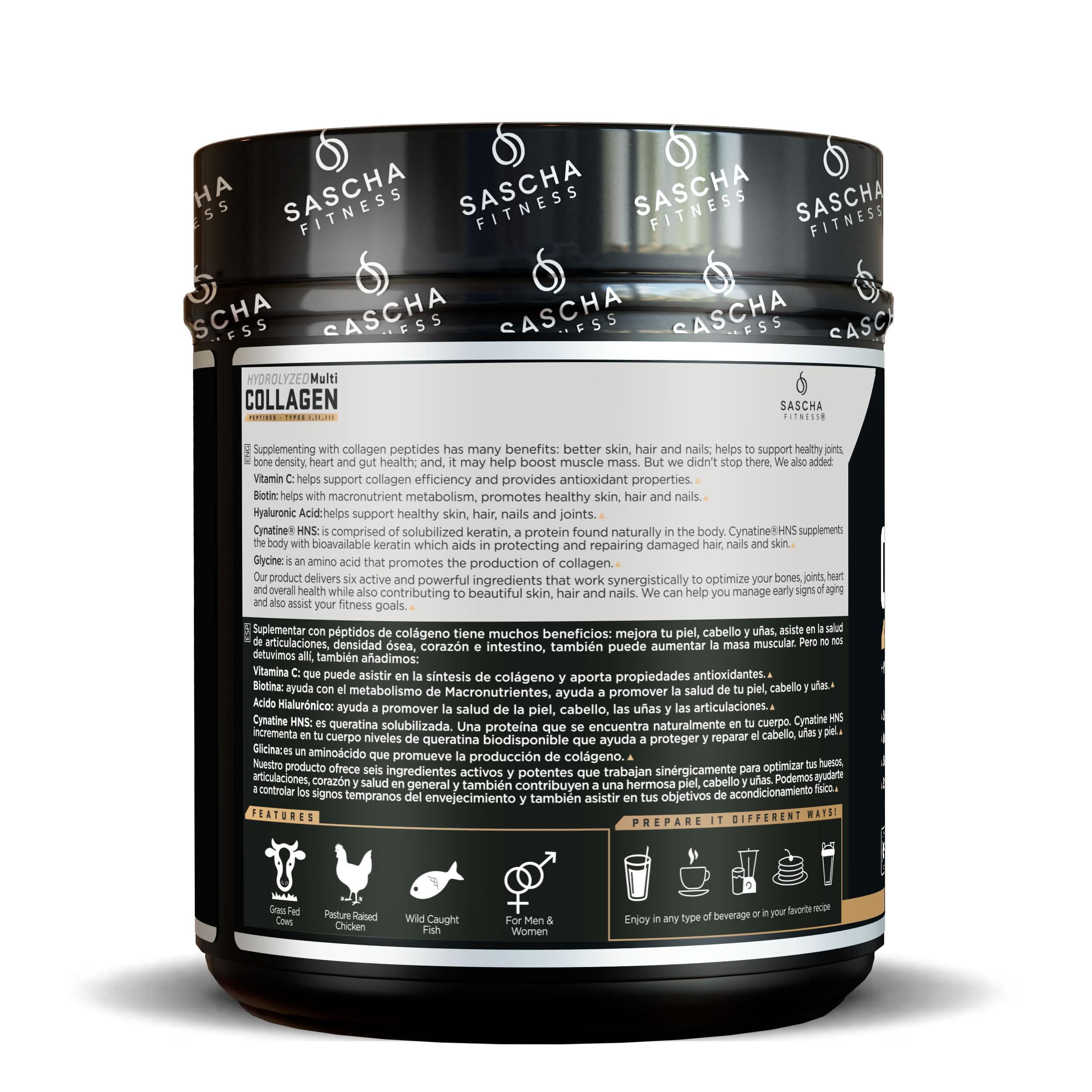 SASCHA FITNESS Collagen Supplement 507g packaging