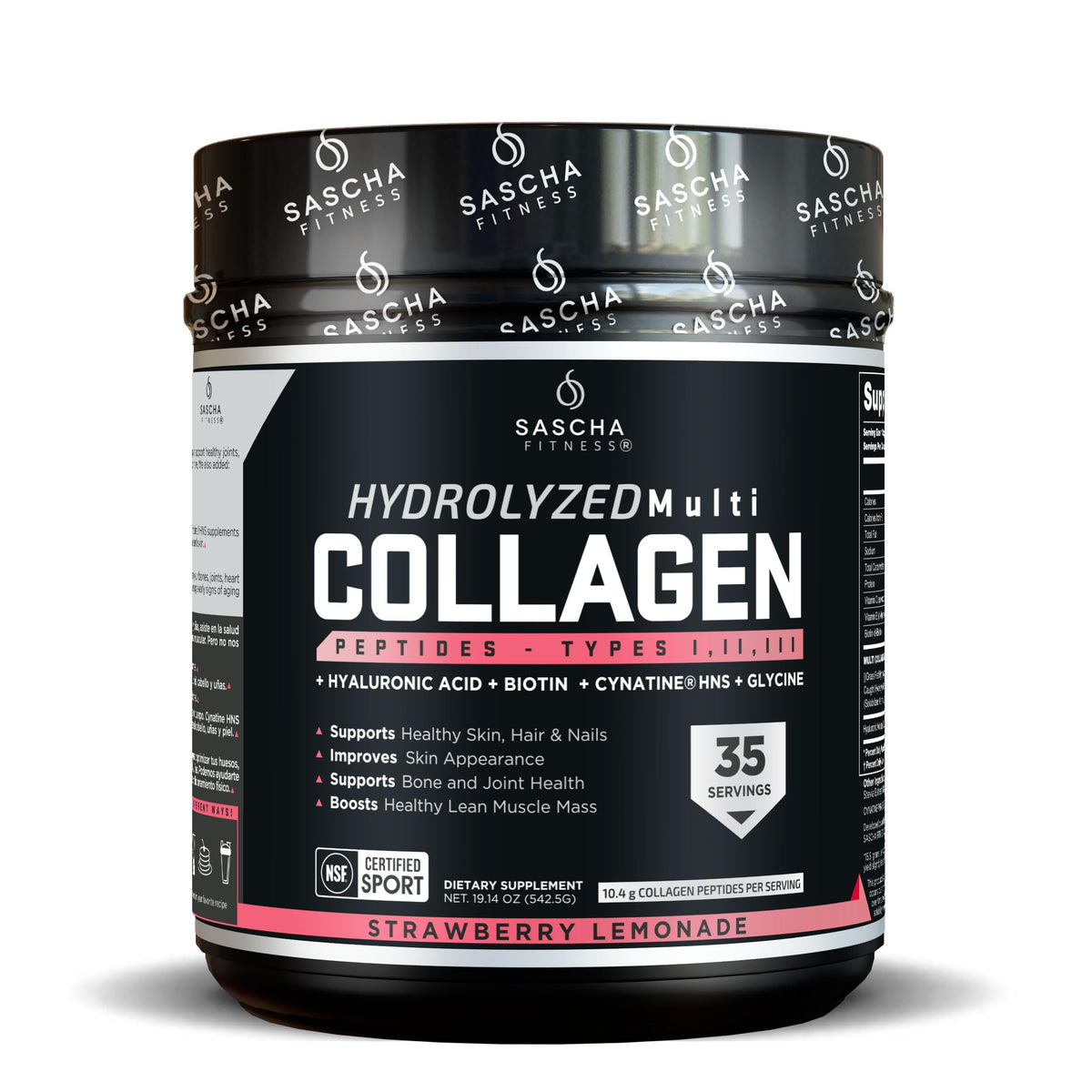 SASCHA FITNESS Multi Collagen Powder 490g front view