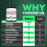 Satoomi Berberine Capsules back view with dosage instructions
