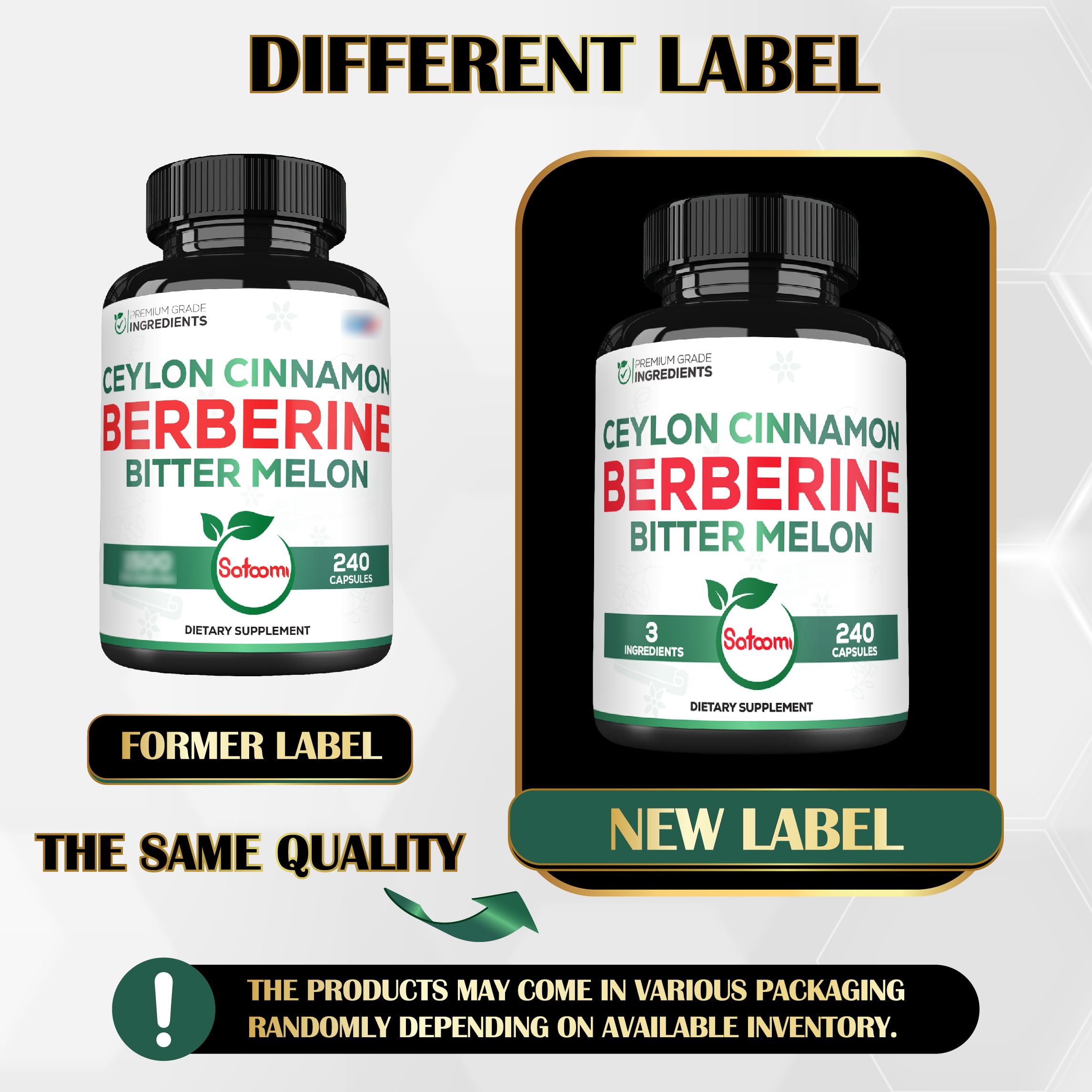 Satoomi Berberine Capsules with Organic Ceylon Cinnamon ingredients