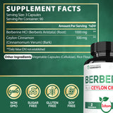 Satoomi Berberine Complex Plus Ceylon Extract bottle side view