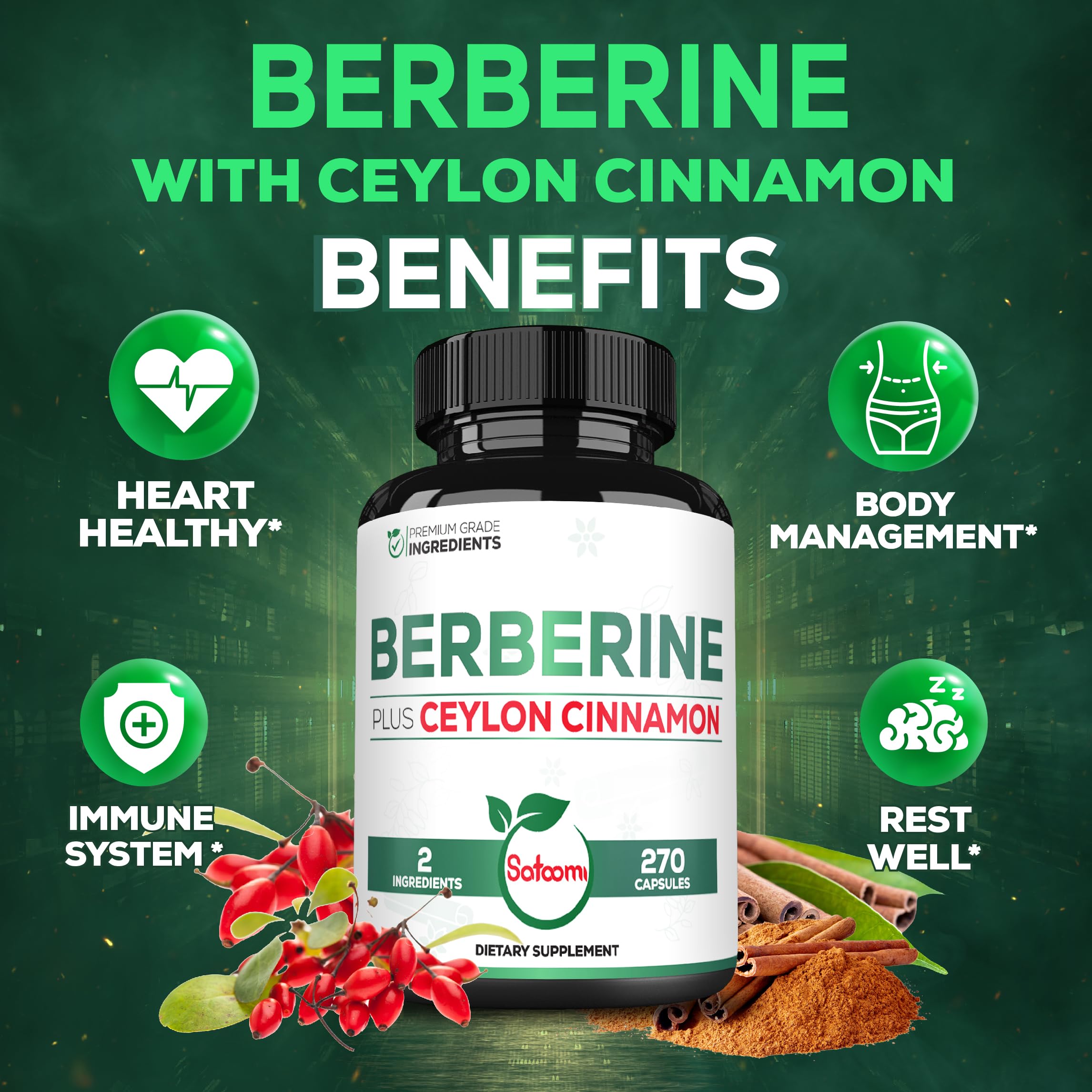 Satoomi Berberine Complex Plus Ceylon Extract ingredients list