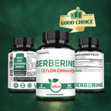 Satoomi Berberine Supplement 1500mg capsules on wooden table
