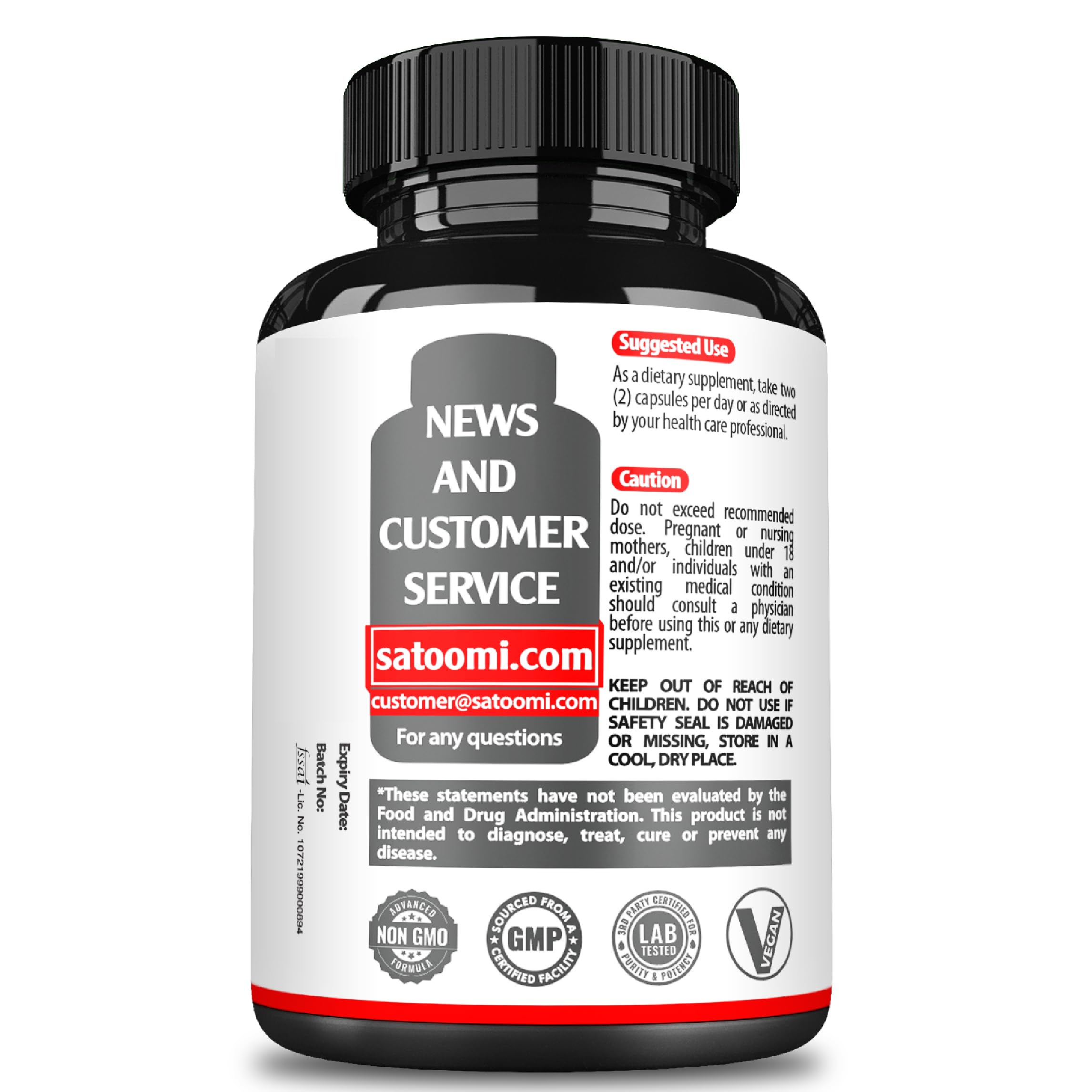 Satoomi Cortisol Supplement packaging details