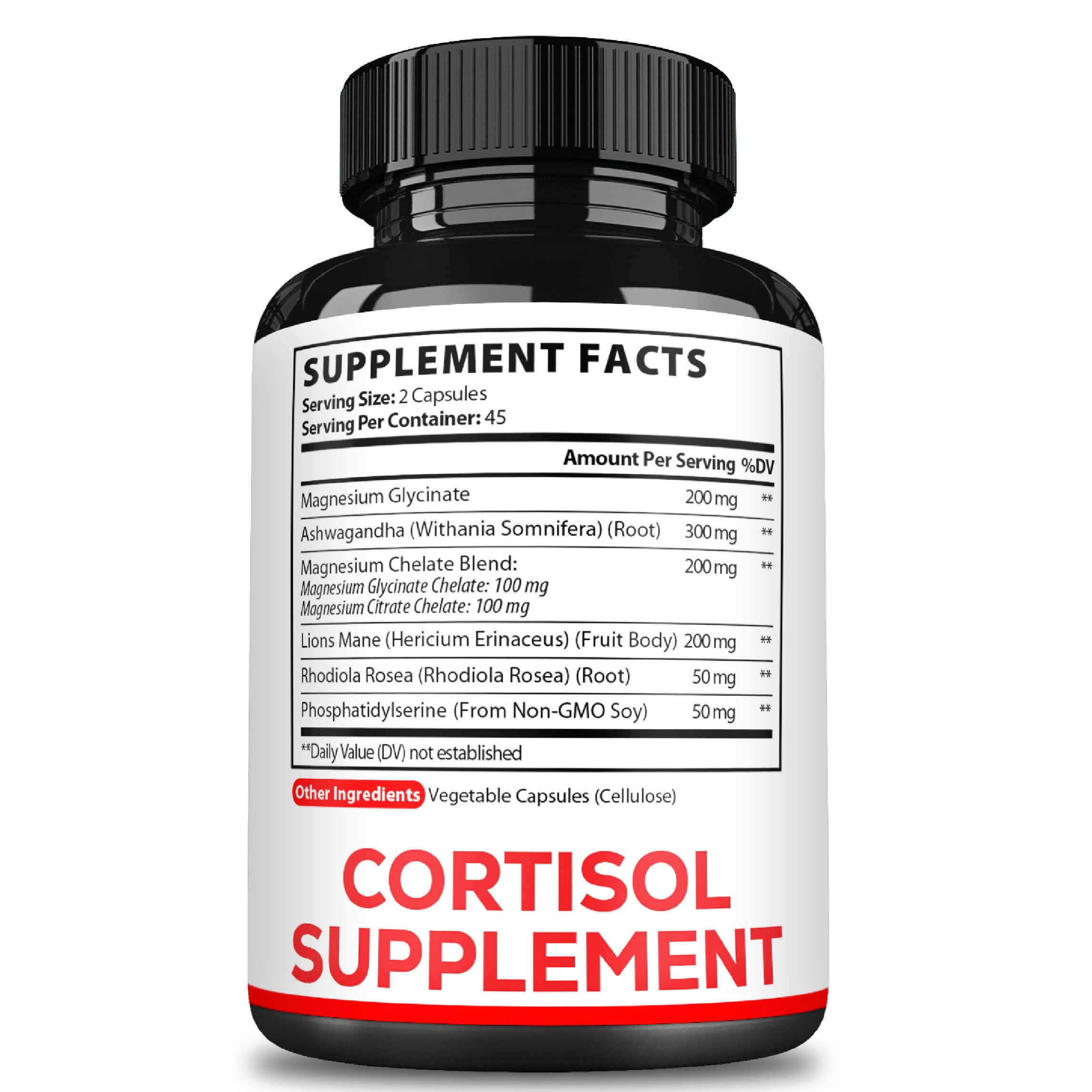 Satoomi Cortisol Supplement with a plant background