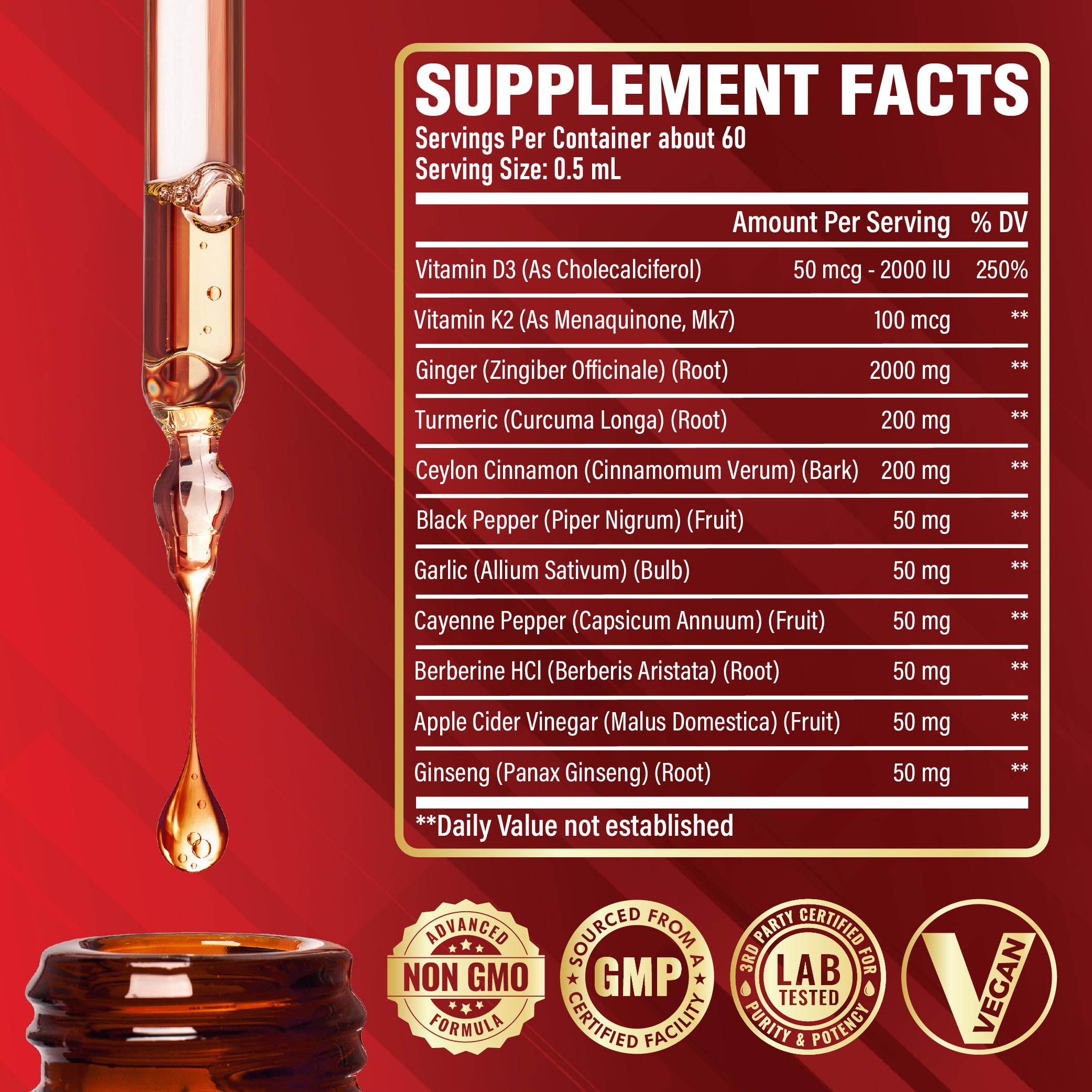 Satoomi Ginger Root Liquid Drops 30ml bottle back view