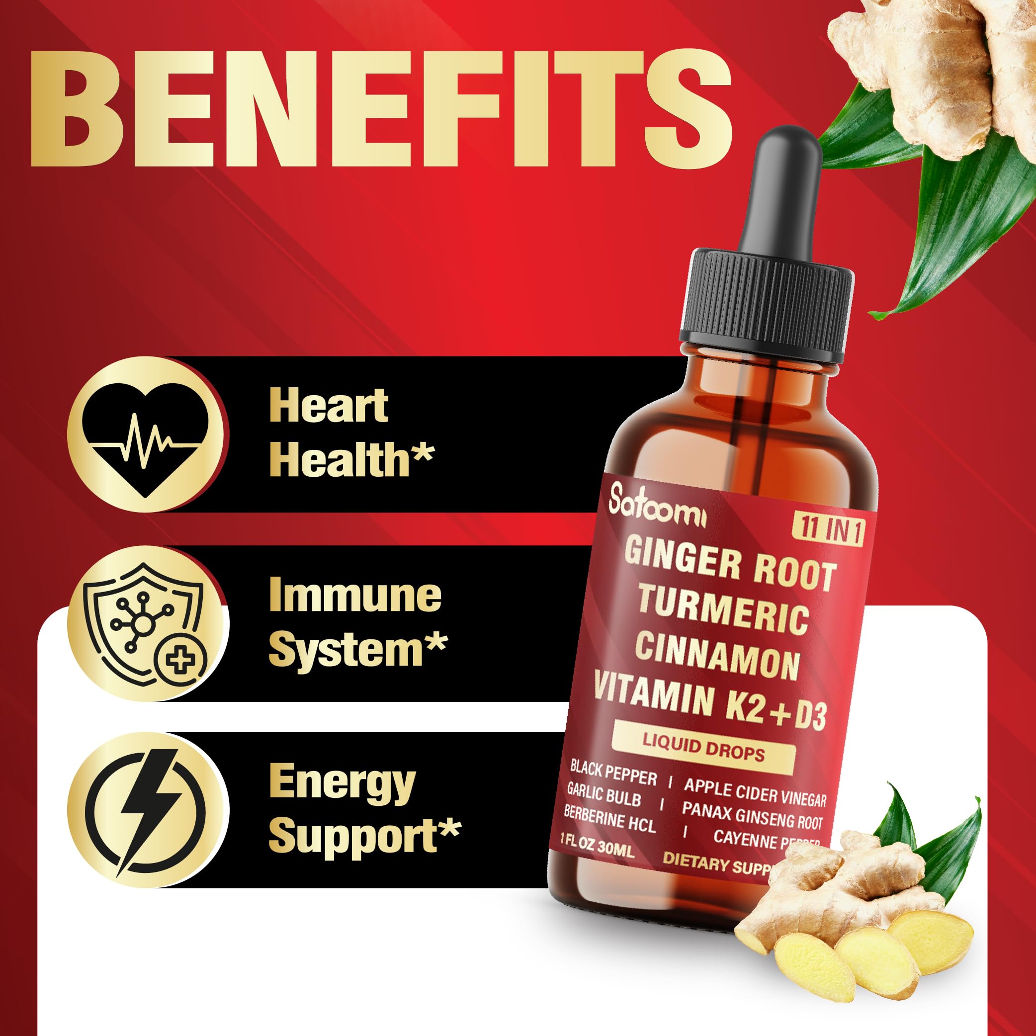Satoomi Ginger Root Liquid Drops 30ml with dropper