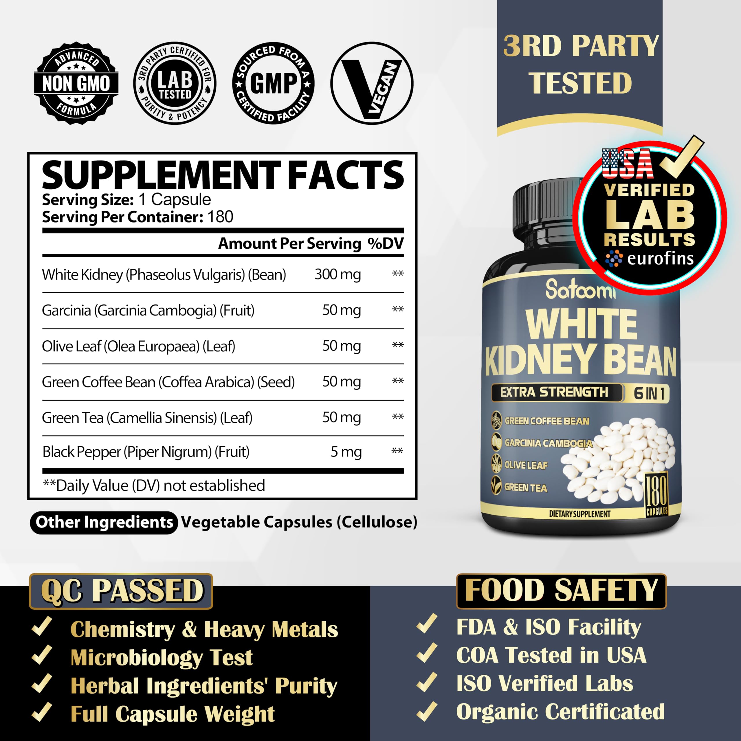 Satoomi Green Coffee Bean Extract capsule close-up