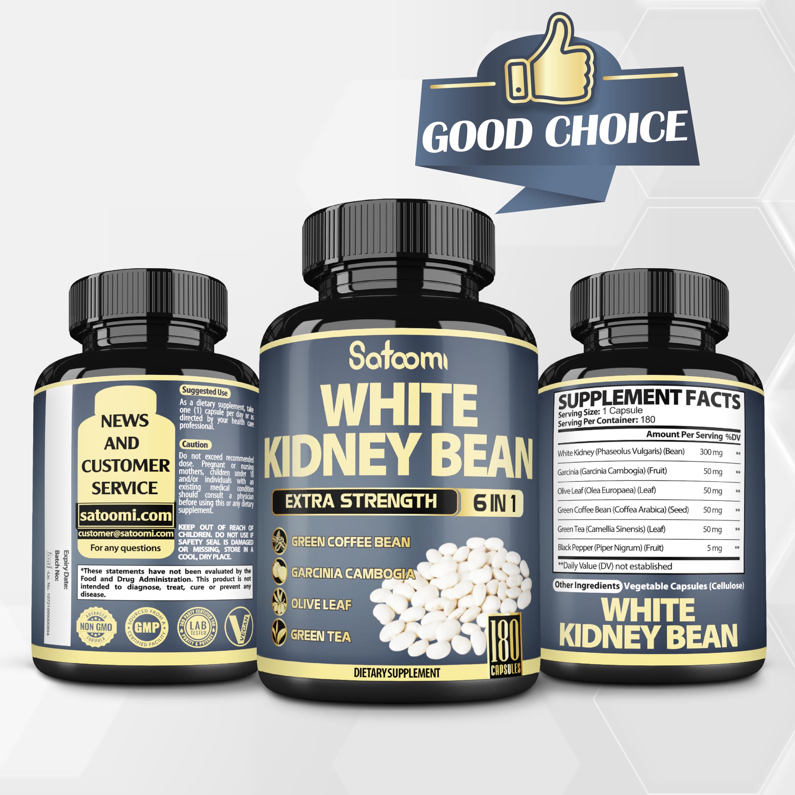 Satoomi Green Coffee Bean Extract on a wooden table