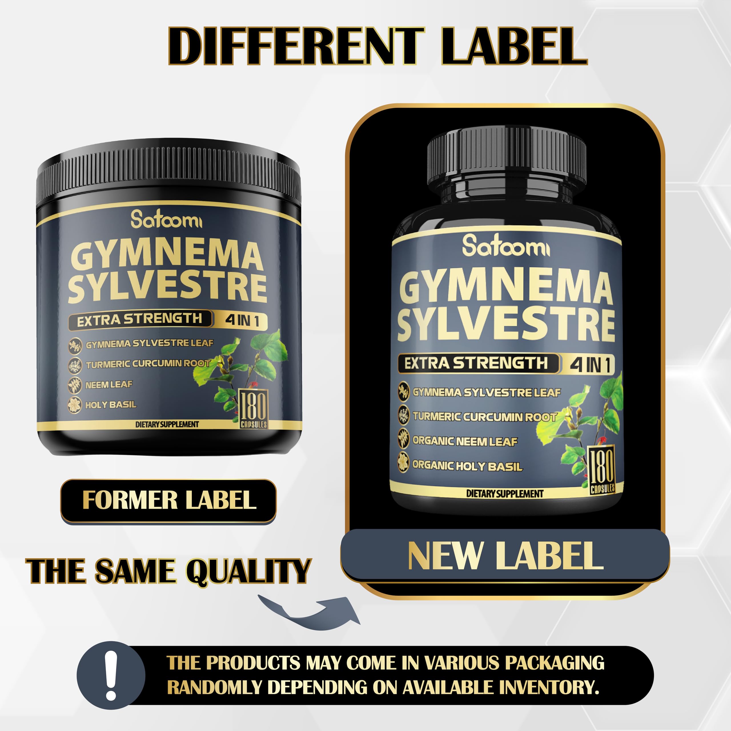Satoomi Gymnema Sylvestre Extract Capsules displayed with other herbal supplements