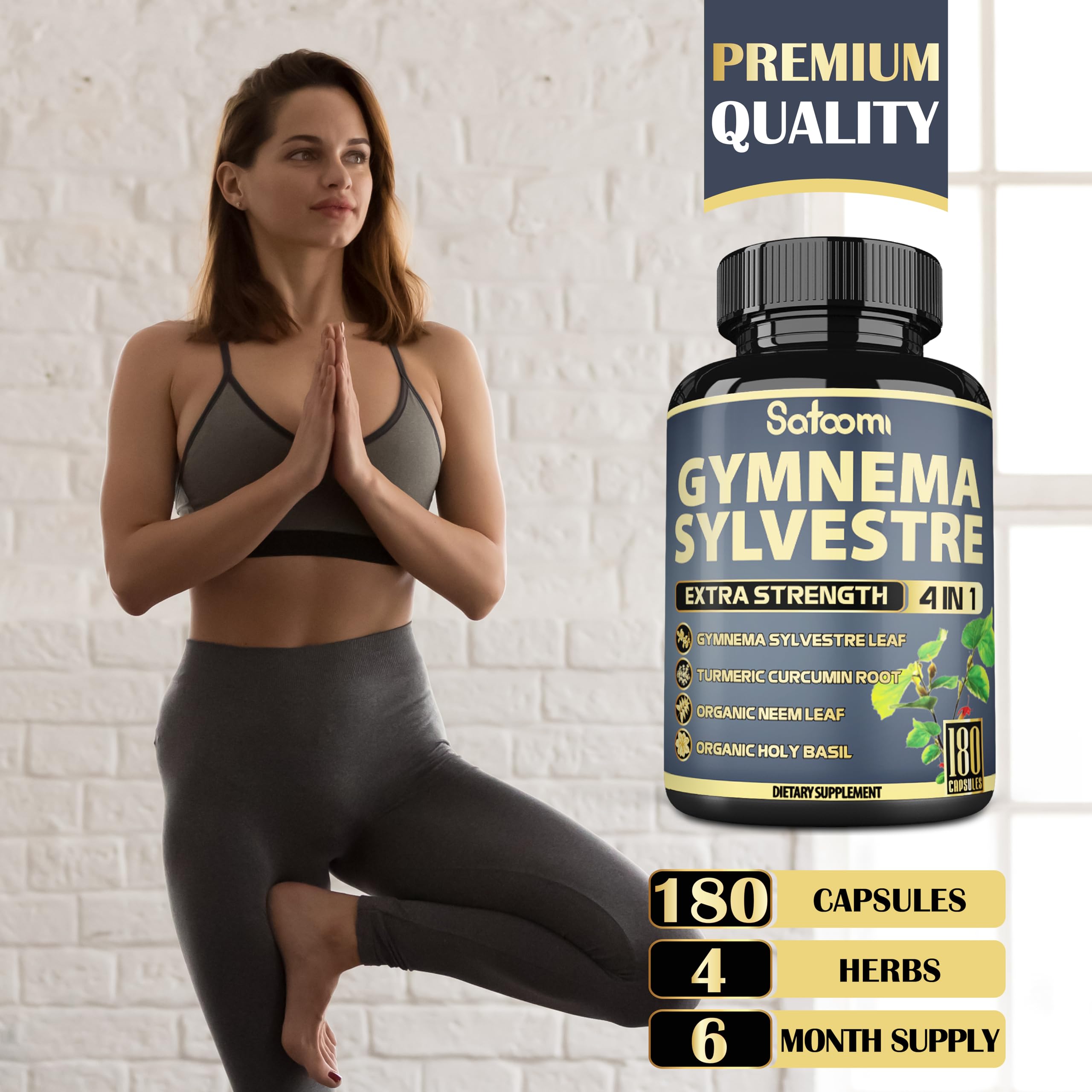 Satoomi Gymnema Sylvestre Extract Capsules with measuring spoon