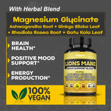 Satoomi Lions Mane Mushroom Capsules 600mg back label