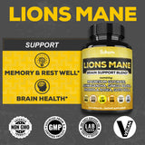 Satoomi Lions Mane Mushroom Capsules bottle side view
