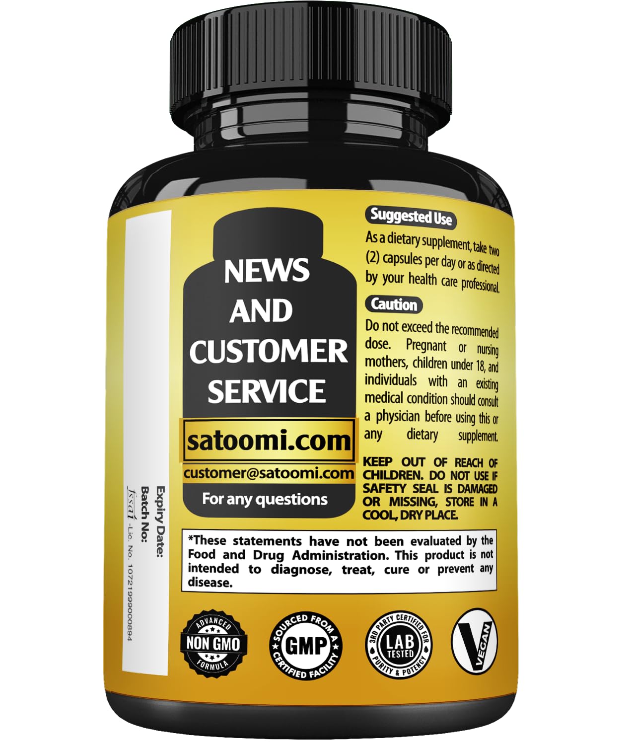 Satoomi Lions Mane Mushroom Capsules ingredients list