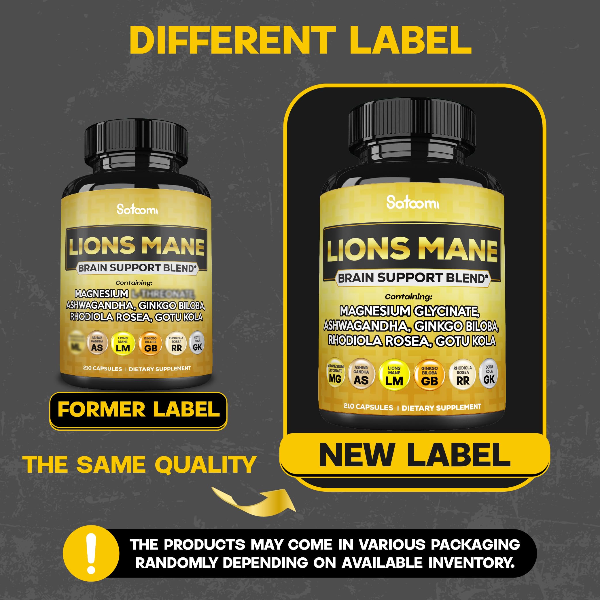 Satoomi Lions Mane Mushroom Capsules with measuring spoon