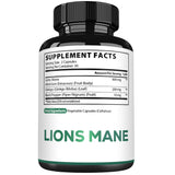 Satoomi Lions Mane Mushroom Complex capsules in a glass of water