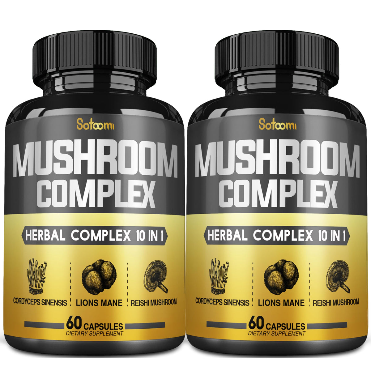 Satoomi Mushroom Supplement bottle front view