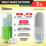 Satoomi Mushroom Supplement bottle with open cap