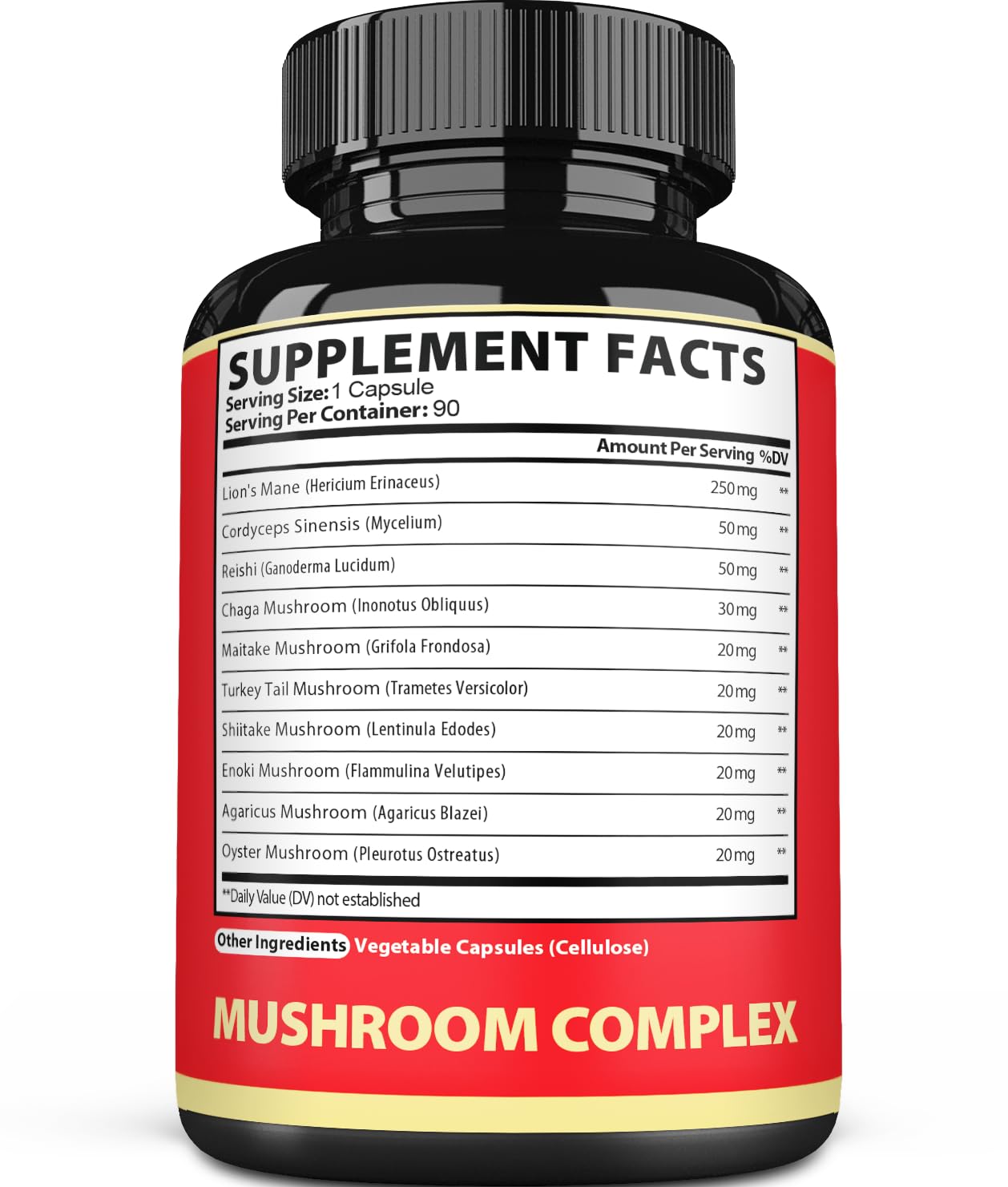 Satoomi Mushroom Supplement showing capsule size