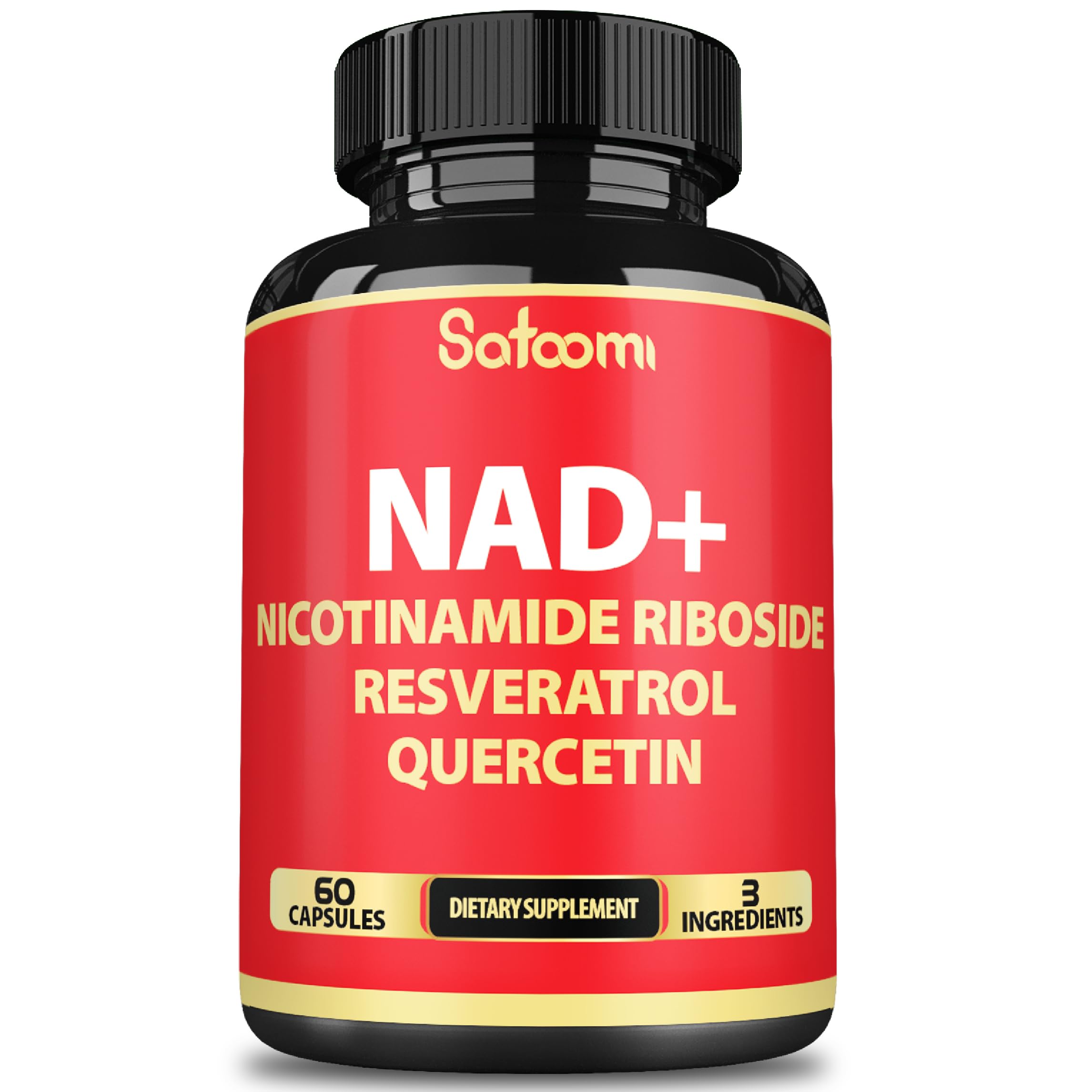 Satoomi NAD Nicotinamide Riboside Supplement bottle front view